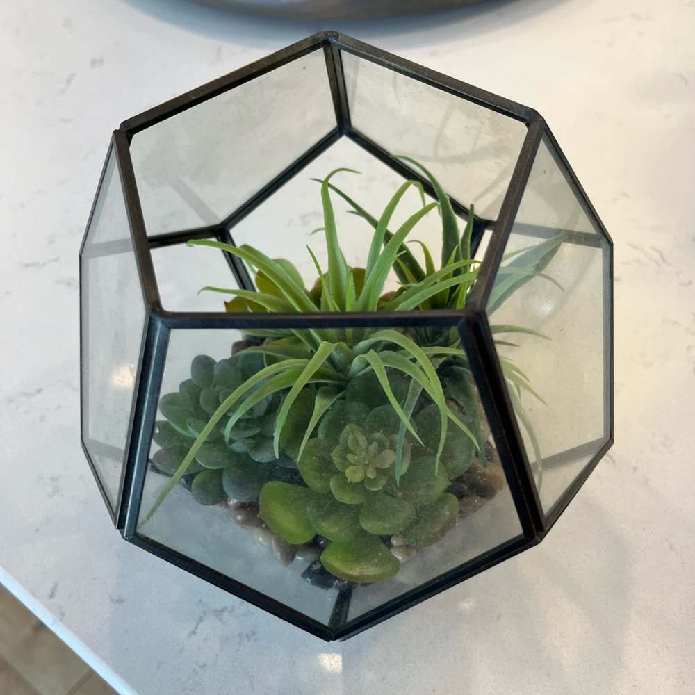 Faux Succulent Terrarium